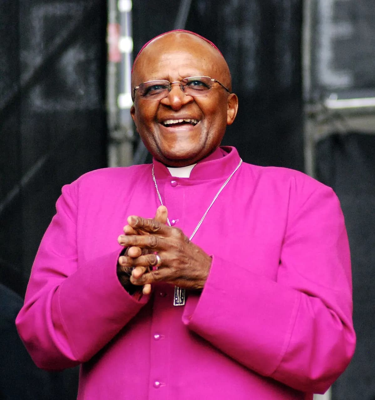 Archbishop Tutu at the COP17 "We Have Faith: Act Now for Climate Justice" Rally on 27 Nov 2011 in Durban, South Africa. (Photo by Kristen Opalinski/LUCSA)