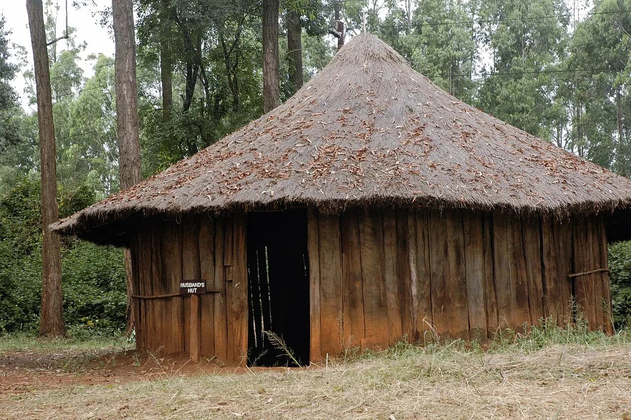 Husband`s hut in Kikuyu village at Bomas of Kenya near Nairobi