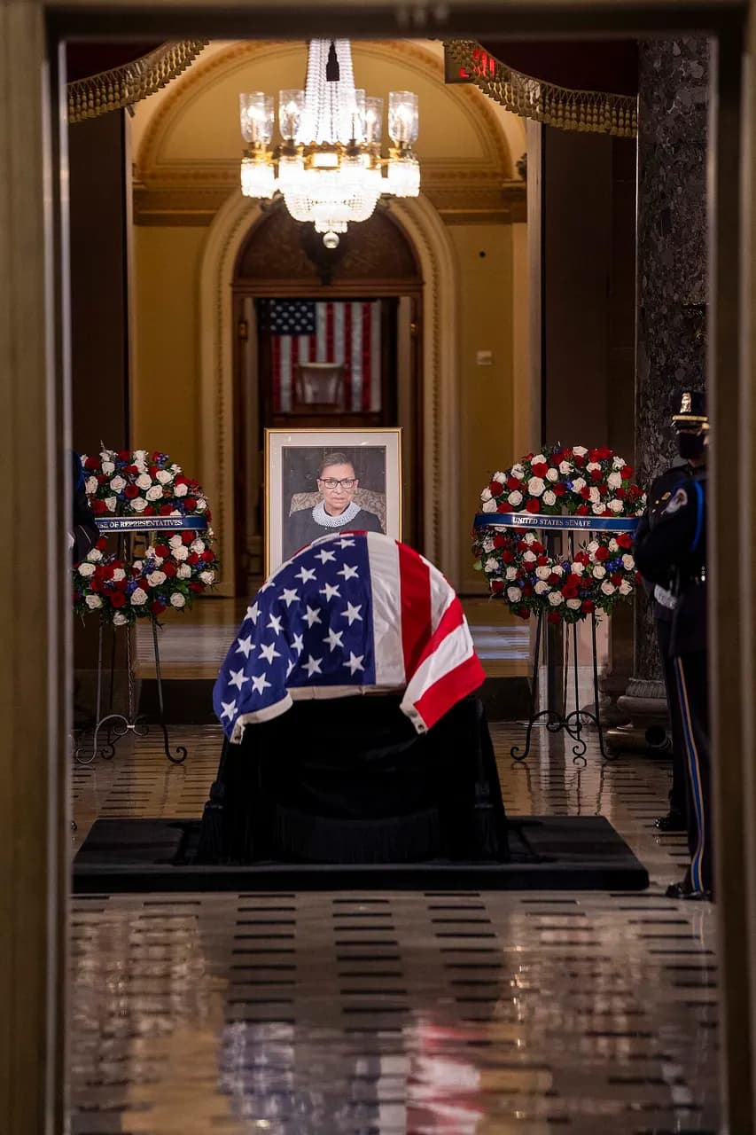 Justice Ginsburg was honored in an intimate ceremony in Statuary Hall, and she lay in state at the Capitol on September 25, 2020 in the United States Capitol.