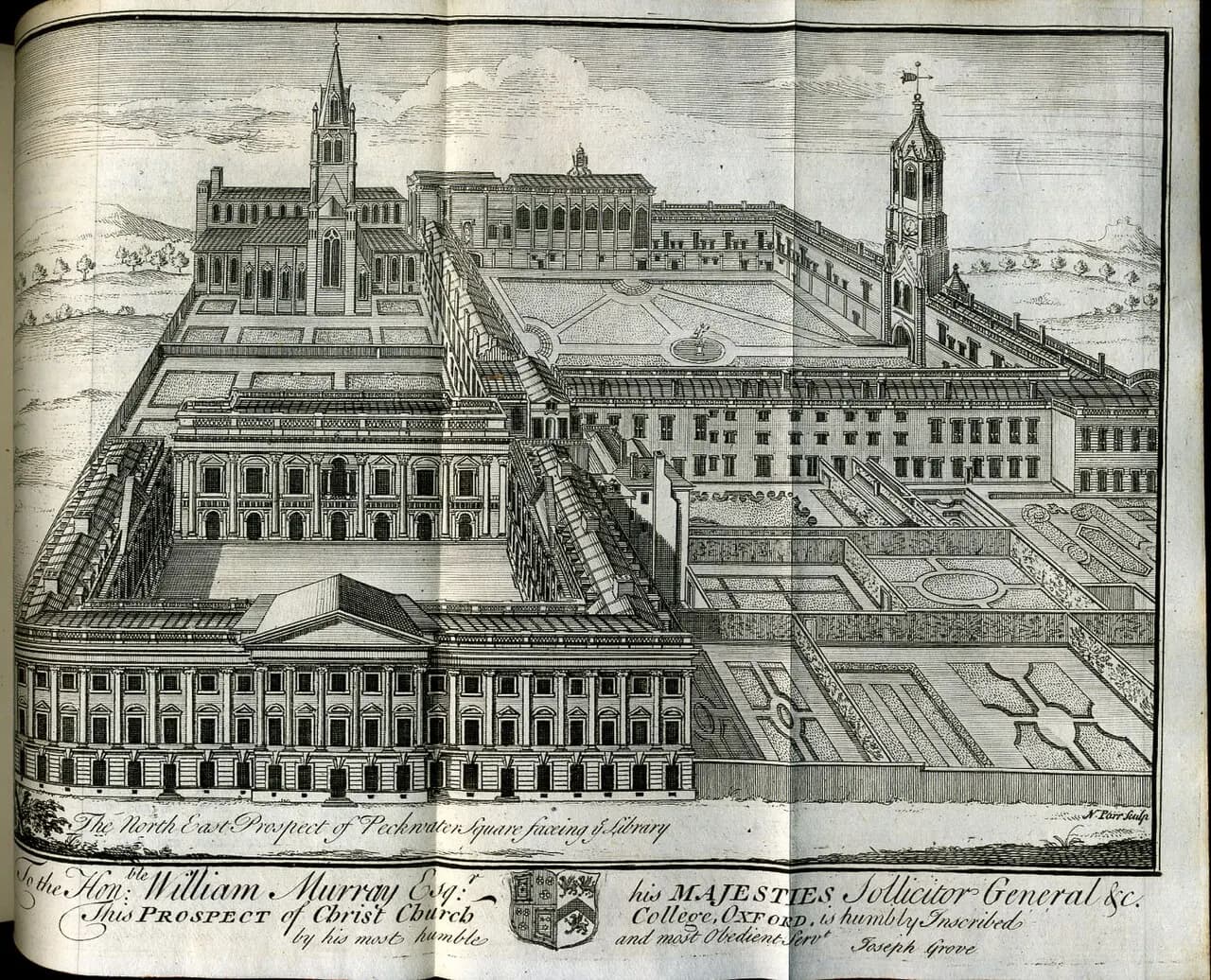 Engraving of Christ Church at Oxford, 1742.