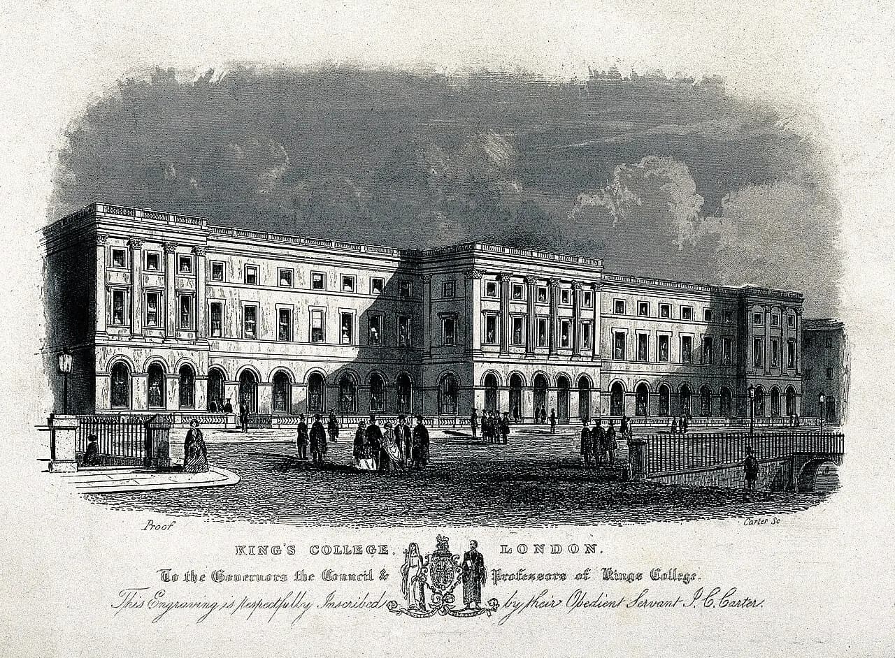 King's College, Strand, London. Engraving by J. C. Carter. Iconographic Collections Keywords: Robert Smirke; King's College, London; J. C. Carter