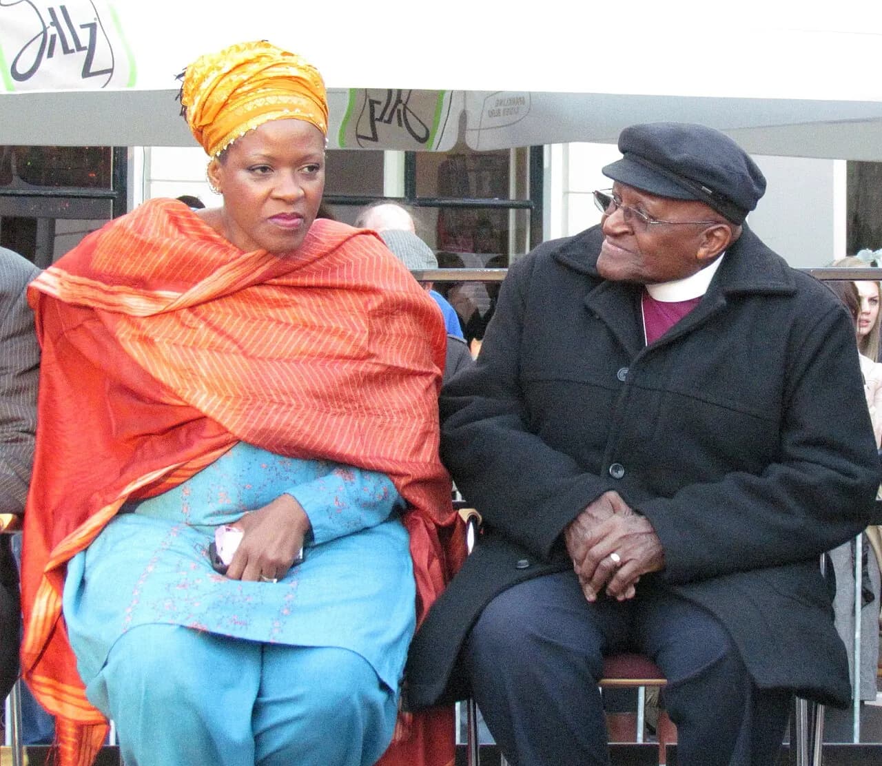 Mpho Andrea Tutu (South African Episcopal priest, daughter of Desmond Tutu) and Desmond Tutu (South African former Archbishop), at the event Desmond Tutu meets 
