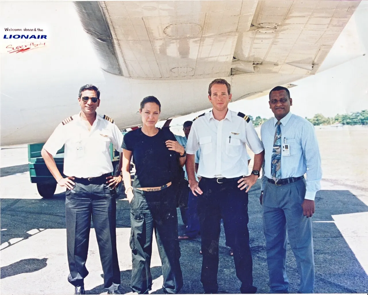 Angelina Jolie is seen after traveled by now defunct Lionair at the Jaffna Airport during her visit to war-ravaged Jaffna and other parts of Northern Province i