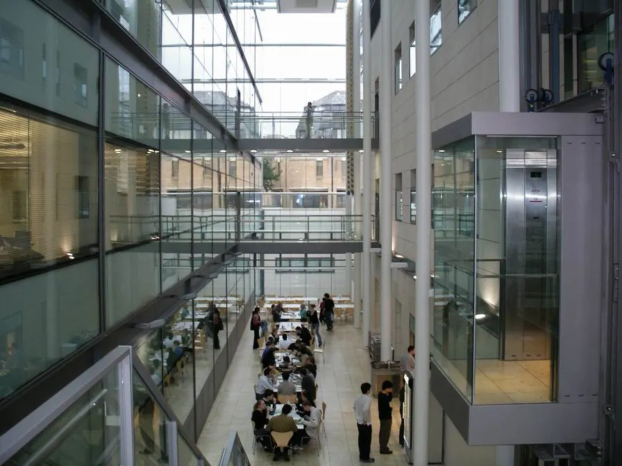 A picture of the atrium in the Chemistry Research Laboratory at the University of Oxford.