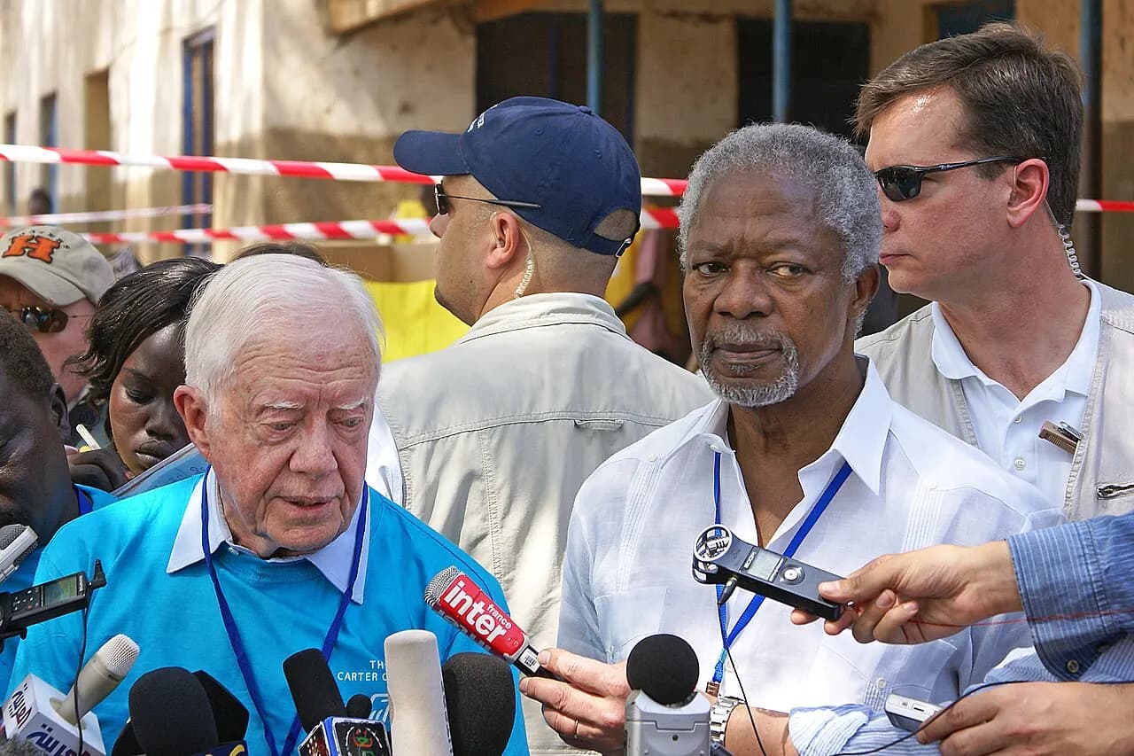 Interviewing Jimmy Carter and Kofi Annan, jan 9, 2011