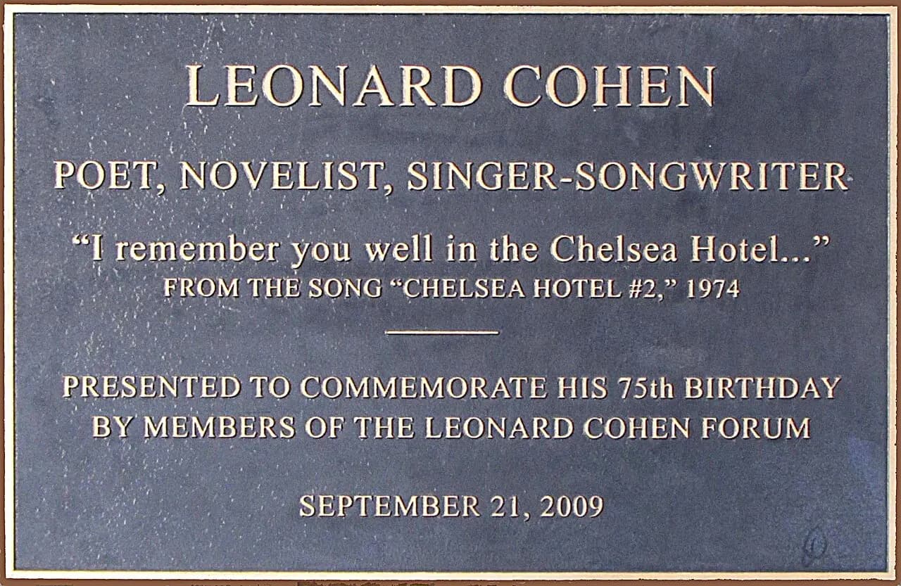 Targa di Leonard Cohen