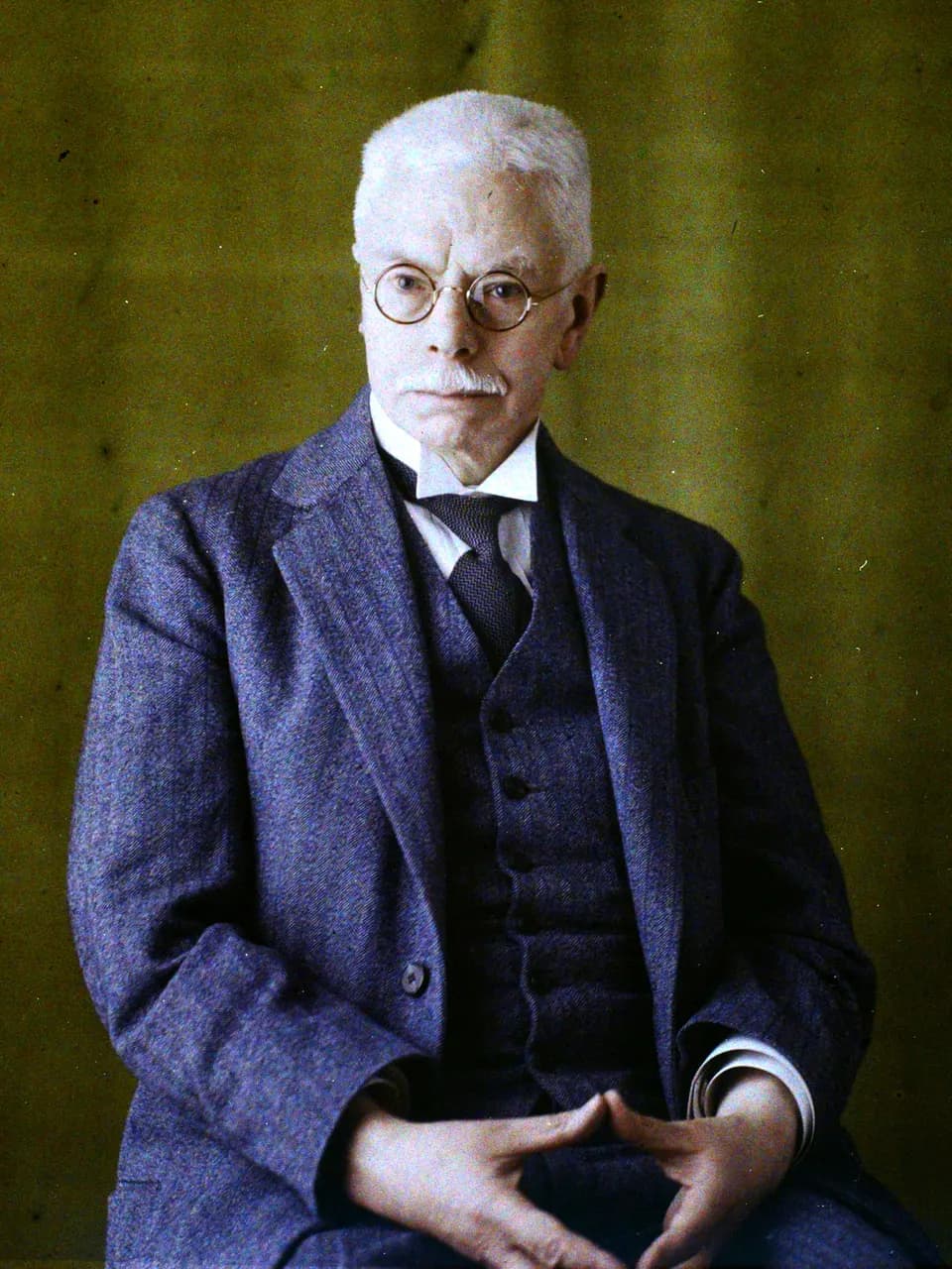 Autochrome of Pieter Zeeman. Cropped, color corrected.