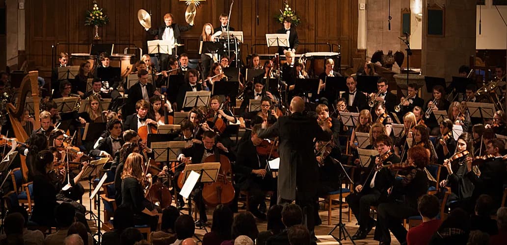 The Edinburgh University Music Society Symphony Orchestra performs Mahler in Greyfriars Kirk, Edinburgh.
